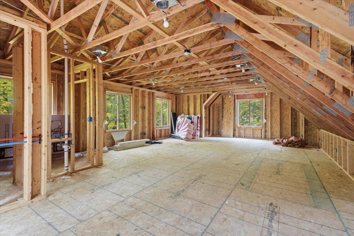Bunk house/ Loft above garage ready to be finished with possible bathroom