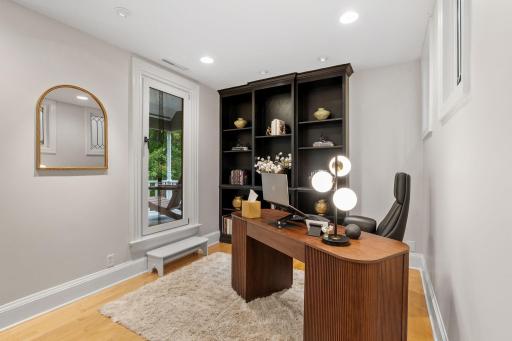 Main level living area includes space for an office or a myriad of other uses.