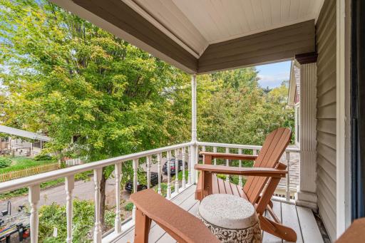 Private balcony to enjoy the picturesque Laurel Avenue neighborhood. The perfect spot for morning coffee or to relax at the end of the day.