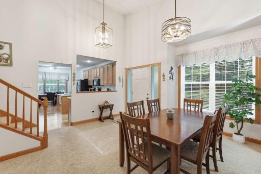 Living and dining areas create an inviting layout for everday living and entertaining.