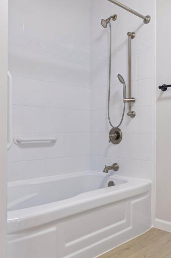 The amazing shower provides a perfect place to refresh and relax.