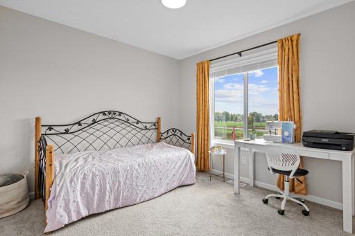 The upper level has 3 large bedrooms and window blinds (curtains in this room will be removed prior to closing)