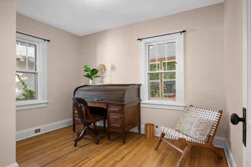 Second main-floor bedroom, can also function as an office space