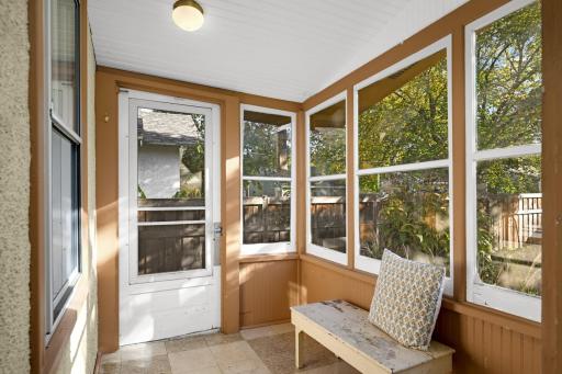Enter through the back porch and into the mudroom