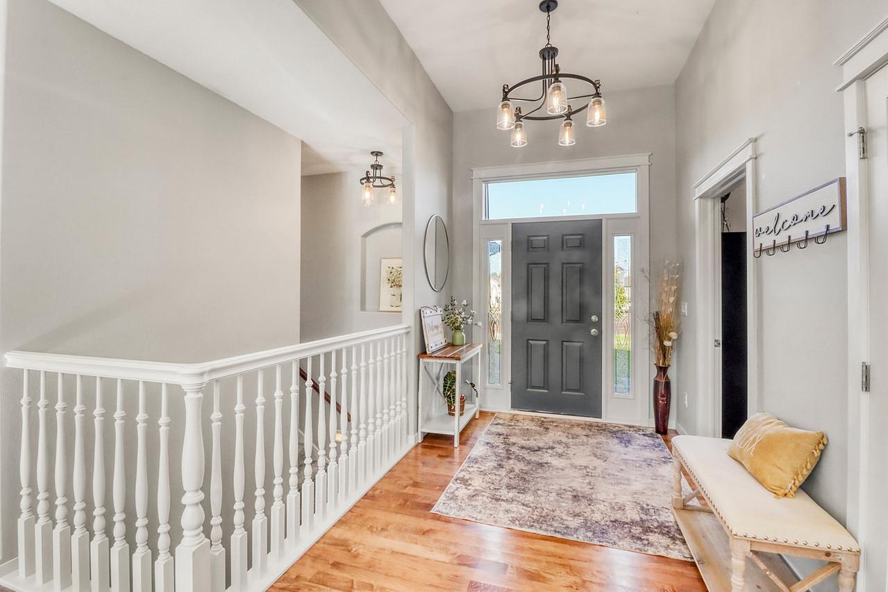 Entryway with updated lighting