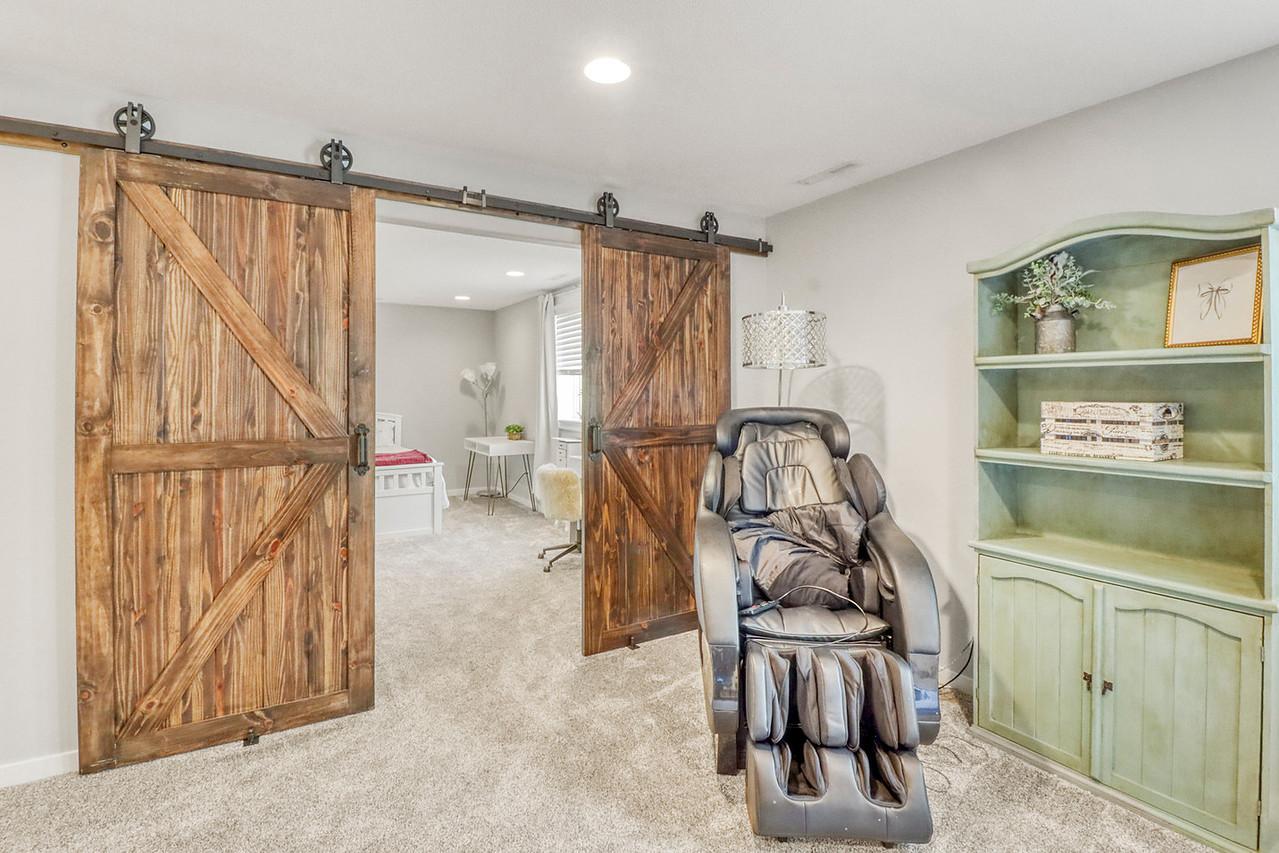 Barn doors to Bedroom