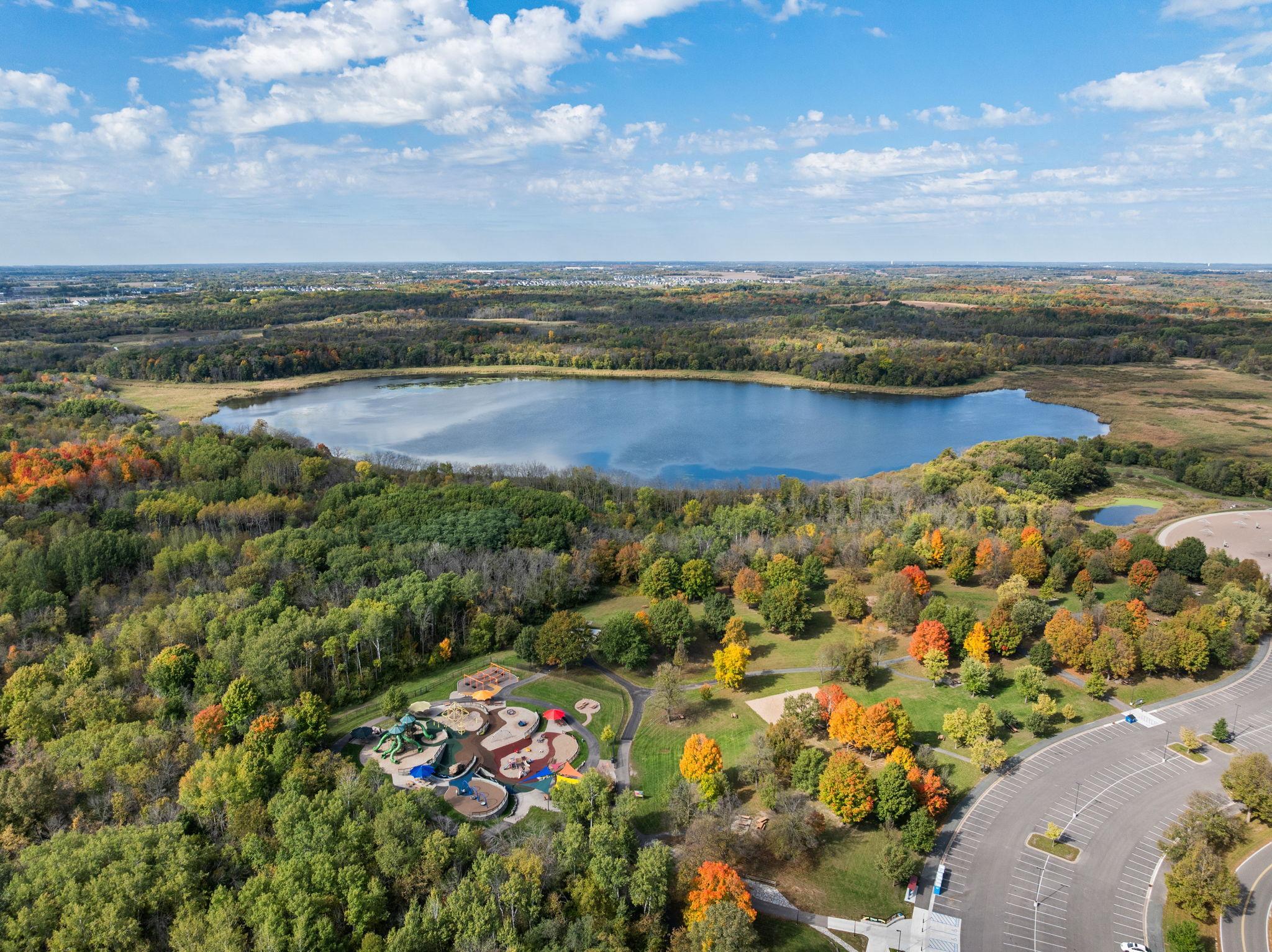 Mud Lake and Playground in Elm Creek Park Reserve