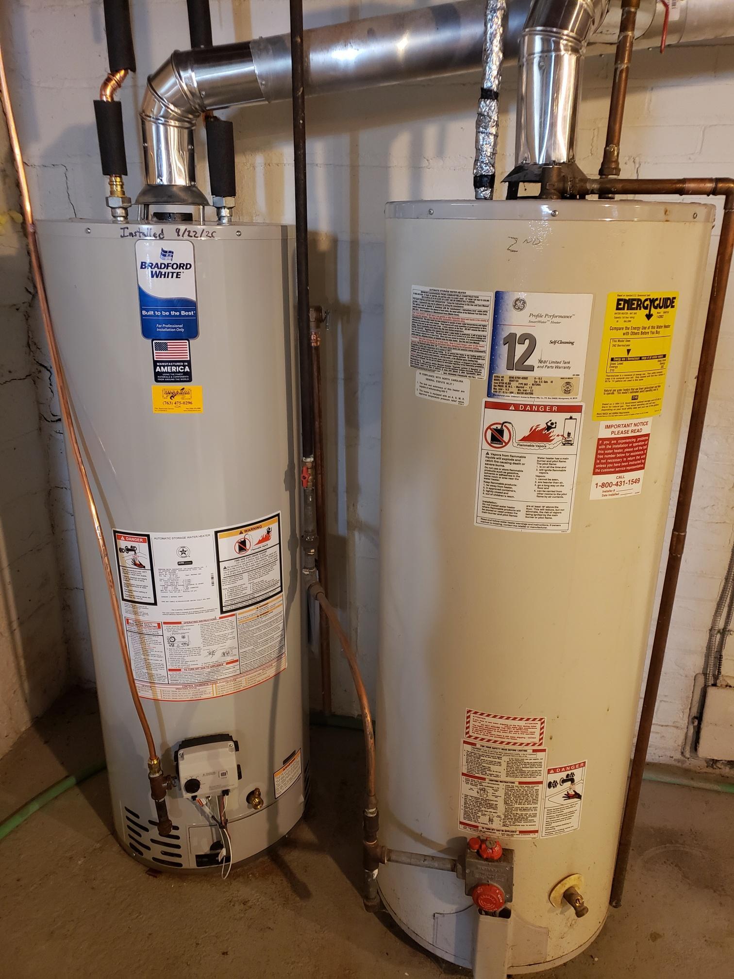 New water heater September 2026. Separate water heater for each unit.