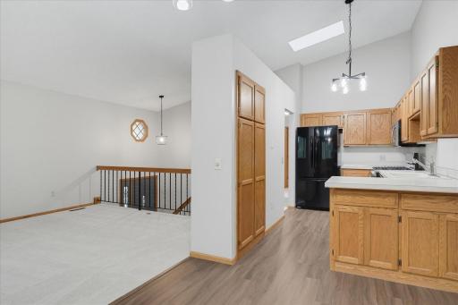 Kitchen has a handy built in pantry for extra storage