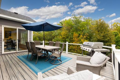 Private deck featuring durable composite decking for low-maintenance outdoor living.