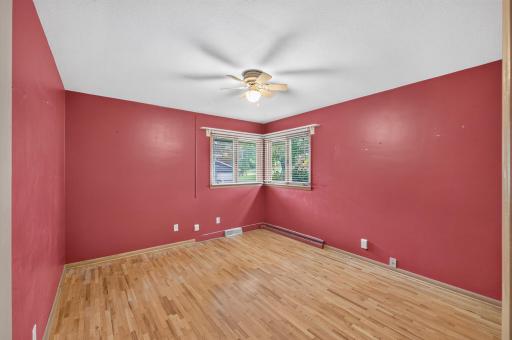 2nd bedroom on the main with hardwood floors