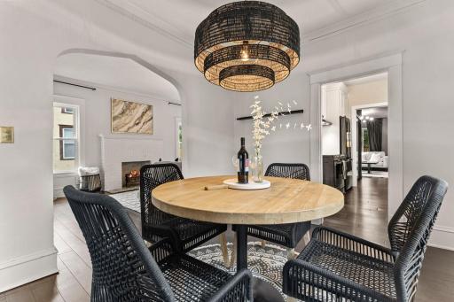 With plenty of natural light and statement lighting overhead, the dining room feels like a space you will actually want to use, whether for a quiet dinner or a table full of guests.