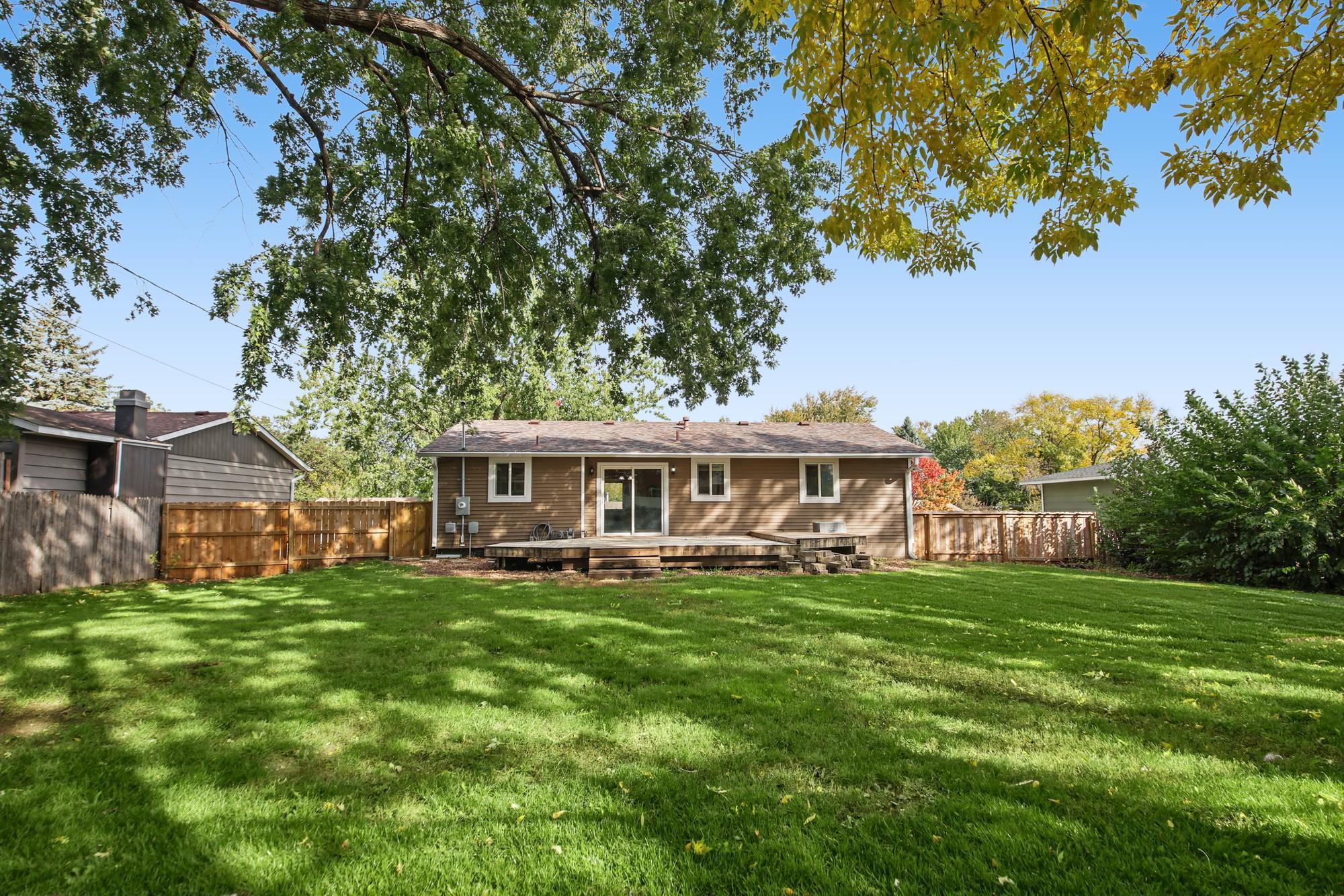 Fully fenced in backyard
