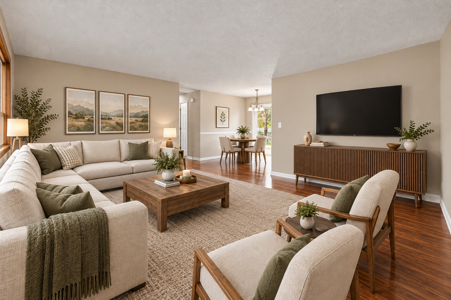 Virtually Staged Living room