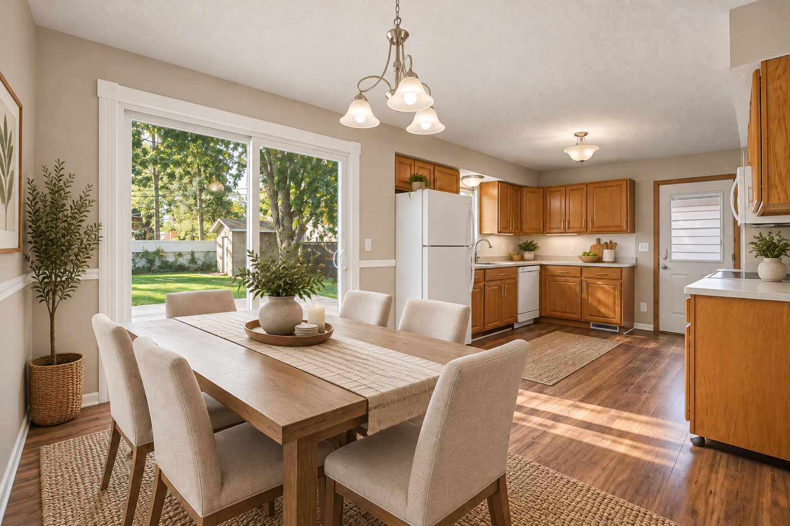 Virtually staged Dining room
