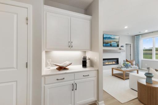 A bonus nook in this kitchen with lots of cabinet space. *Model home photos, many options to choose on this to be built home.*