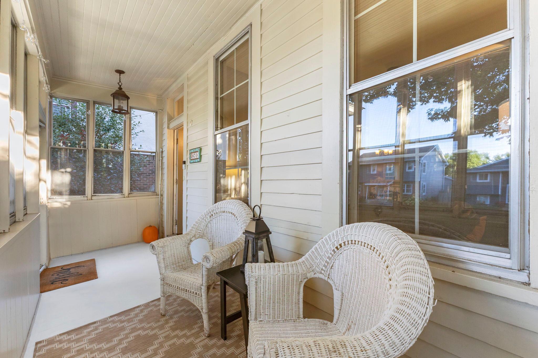 Fully enclosed front porch