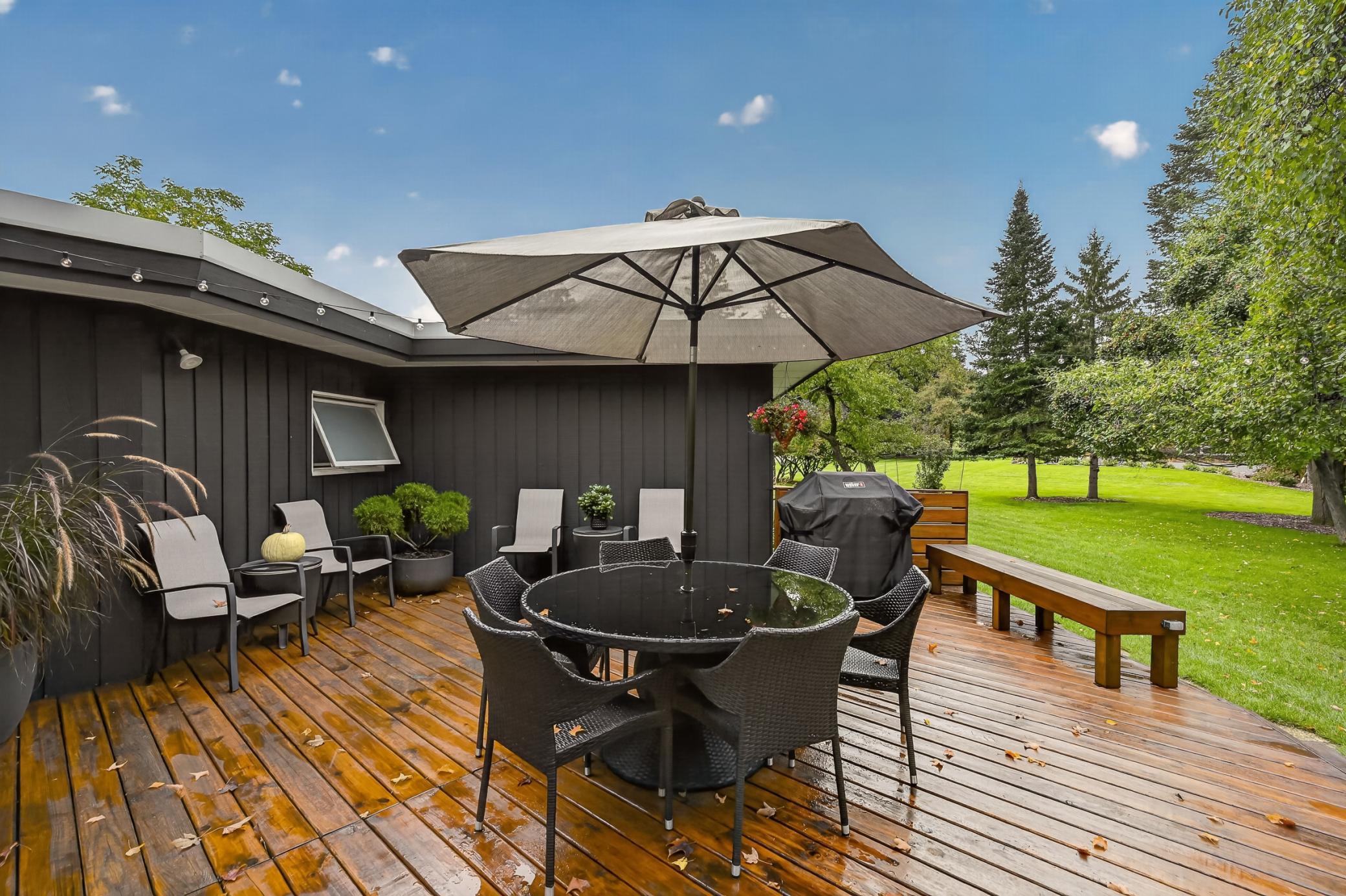 Another view of the expansive deck and setting.