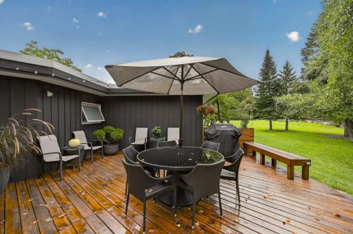 Another view of the expansive deck and setting.