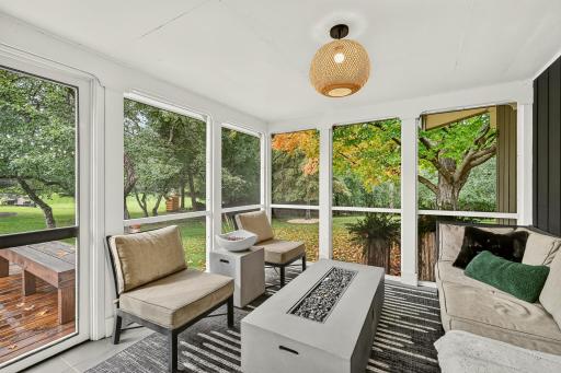 Newly screened in porch lets you take in your serene surroundings.