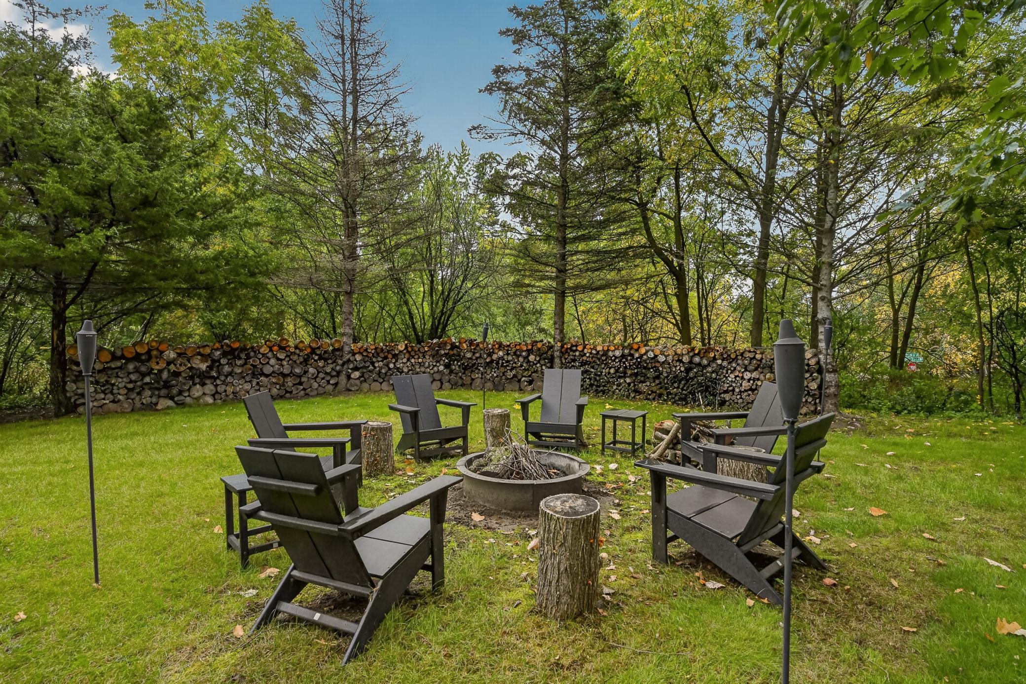 Even the front yard is private...an amazing space to gather and enjoy the peaceful surroundings.