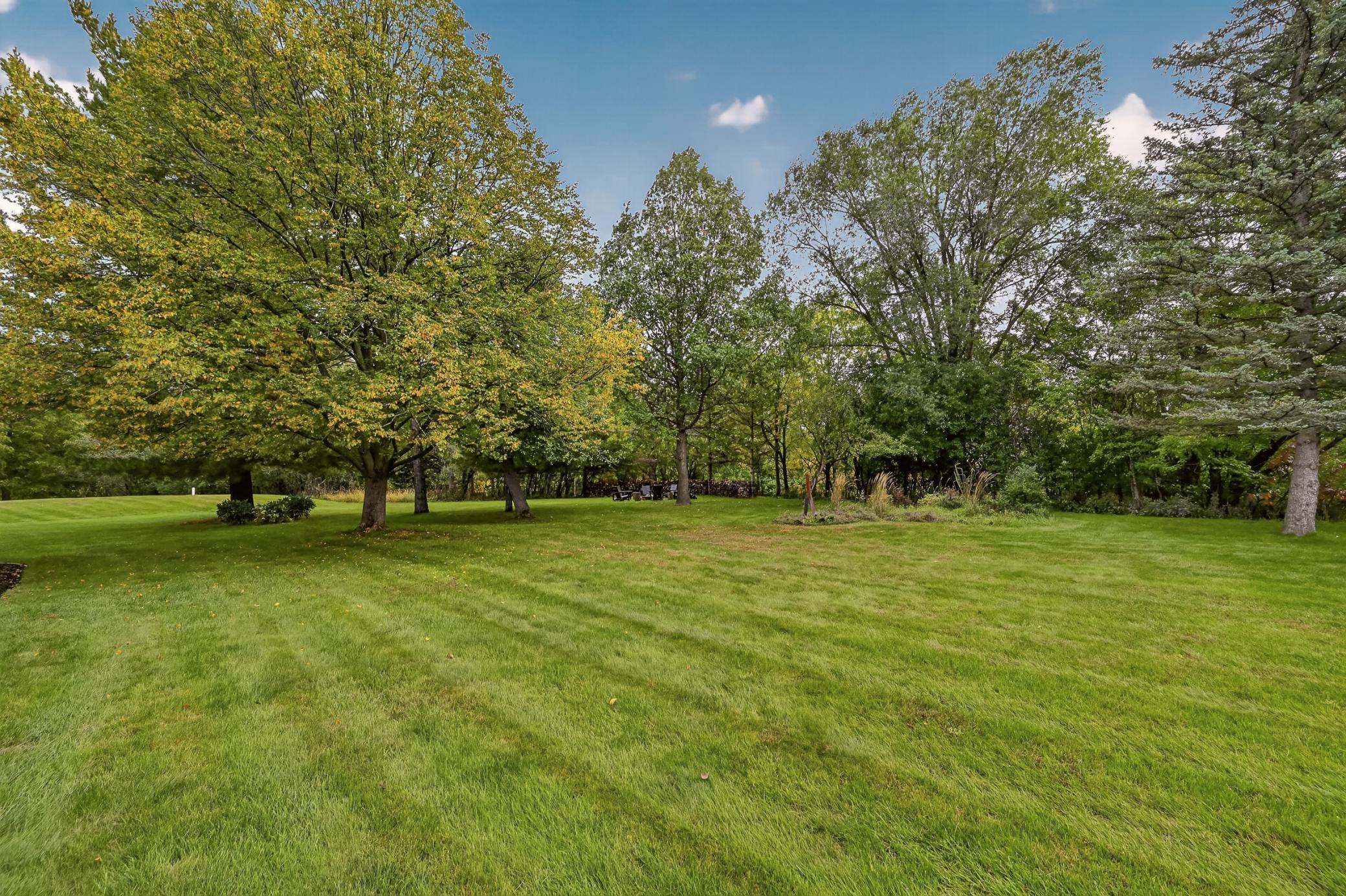 Full view of front yard; nice, flat and private.