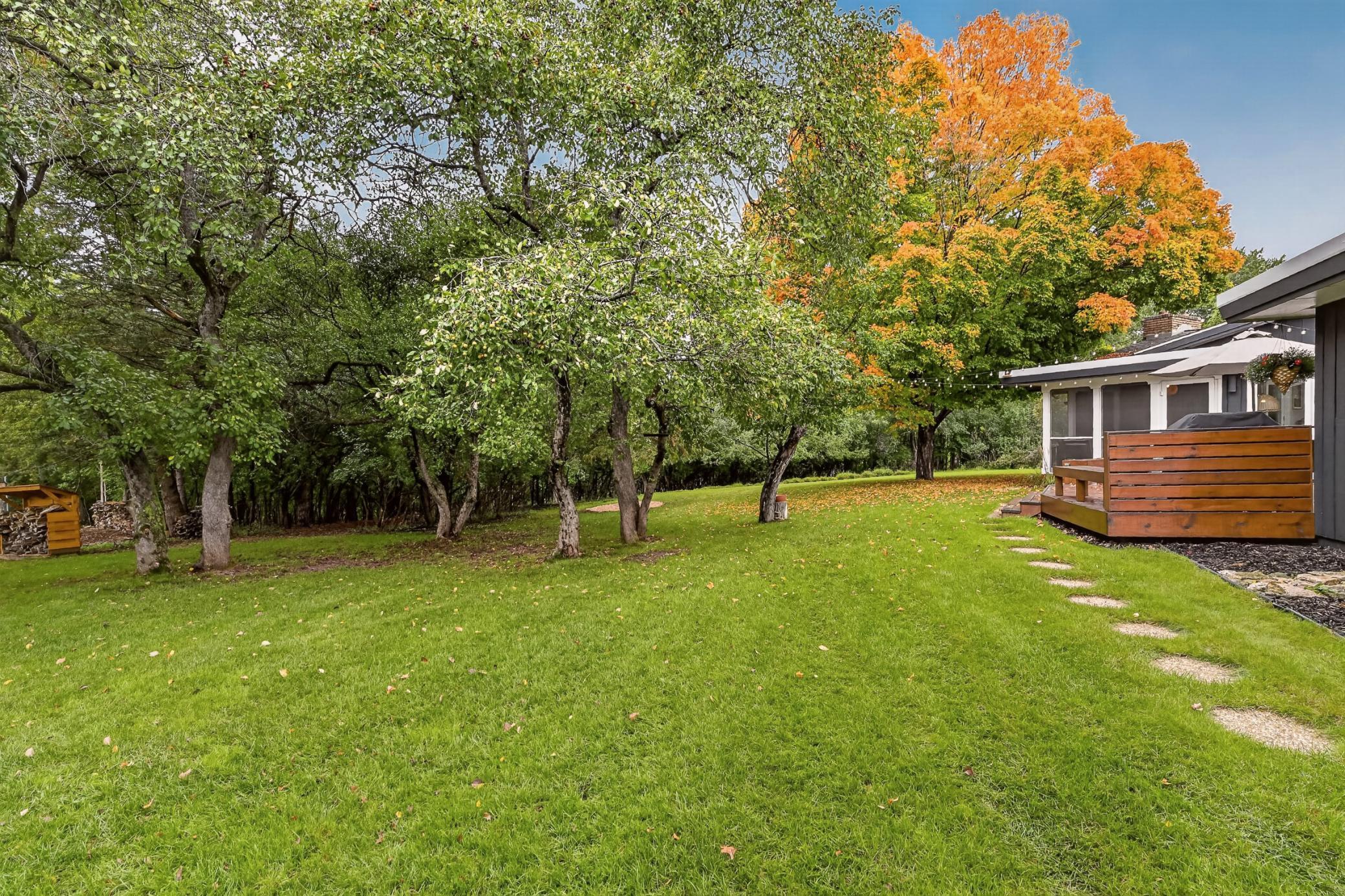 Side yard leading to back.
