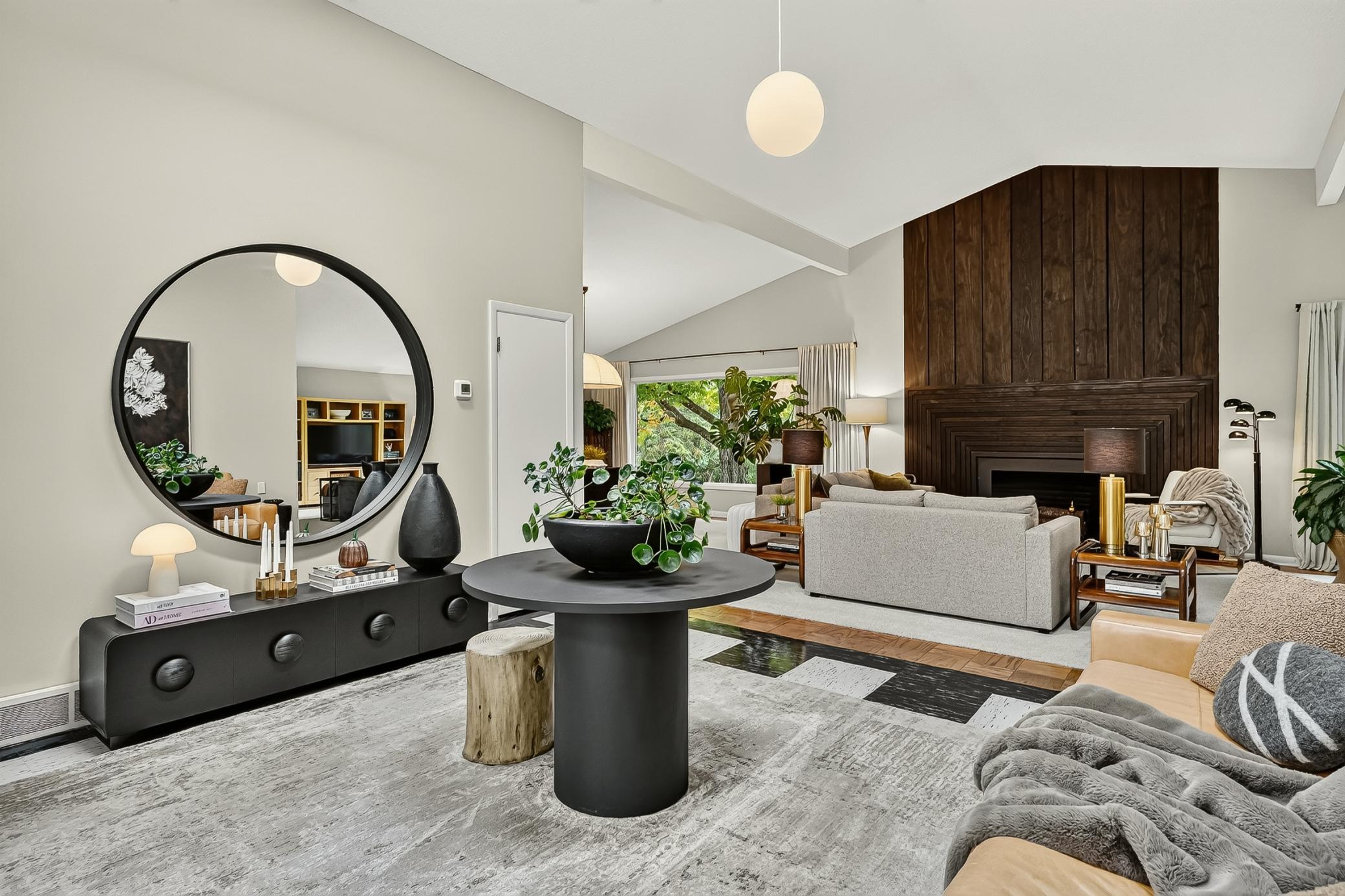 The spacious and sky lit foyer set the tone and scale of this masterpiece.