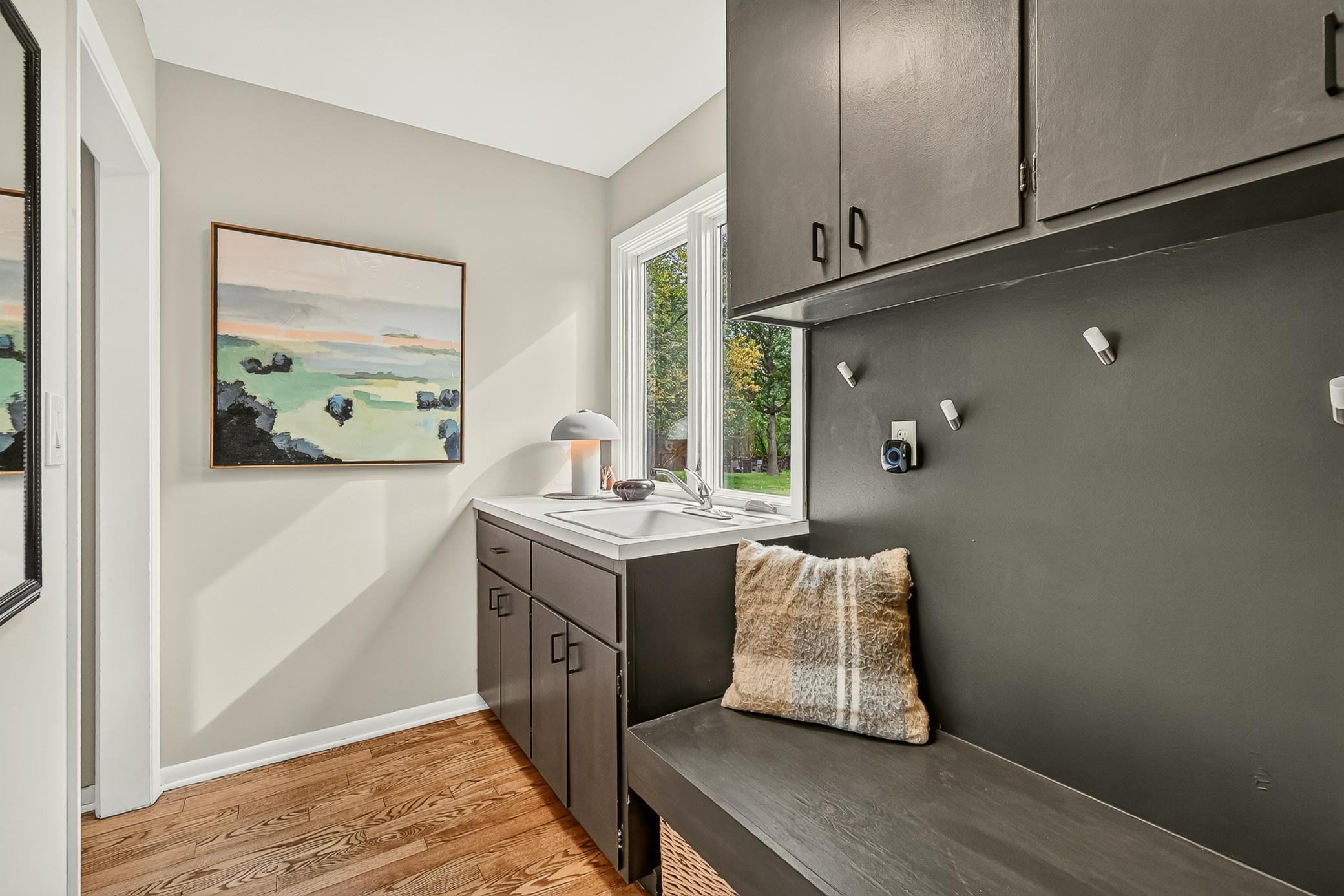 Mudroom view from garage.