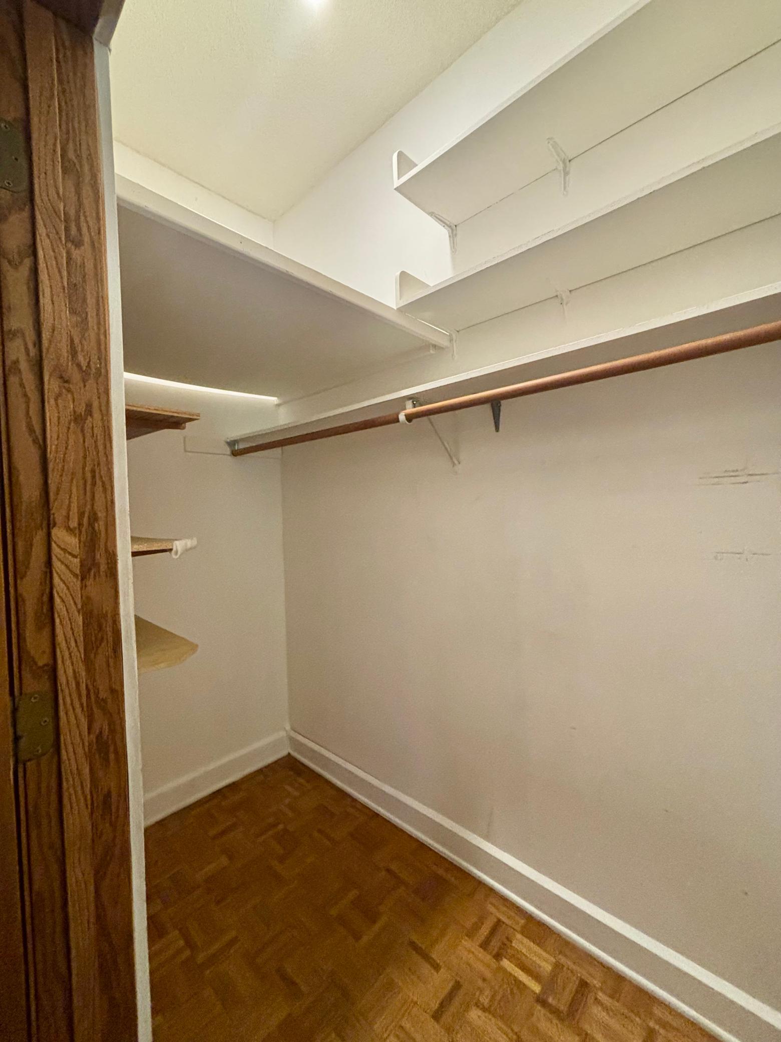 Oversized front closet for coats and extra pantry space