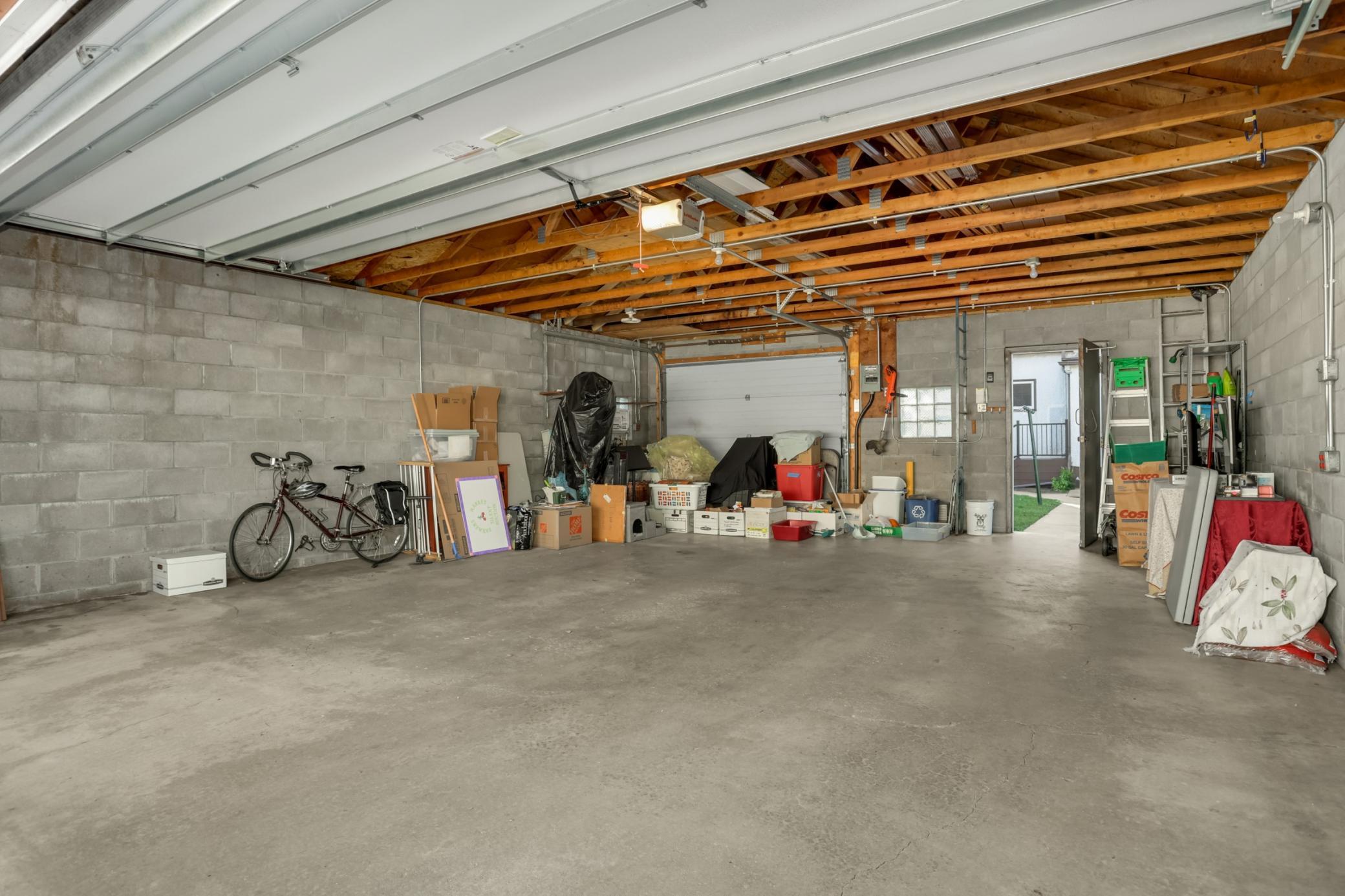 Lots of storage space in this spacious 24' wide x 28' deep garage