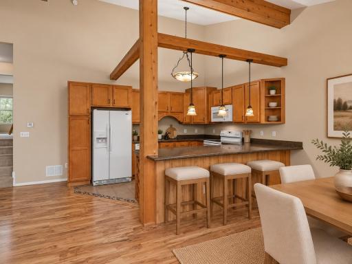 There is even a convenient breakfast bar - virtually staged