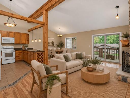 Tons of natural light through the large windows throughout - virtually staged