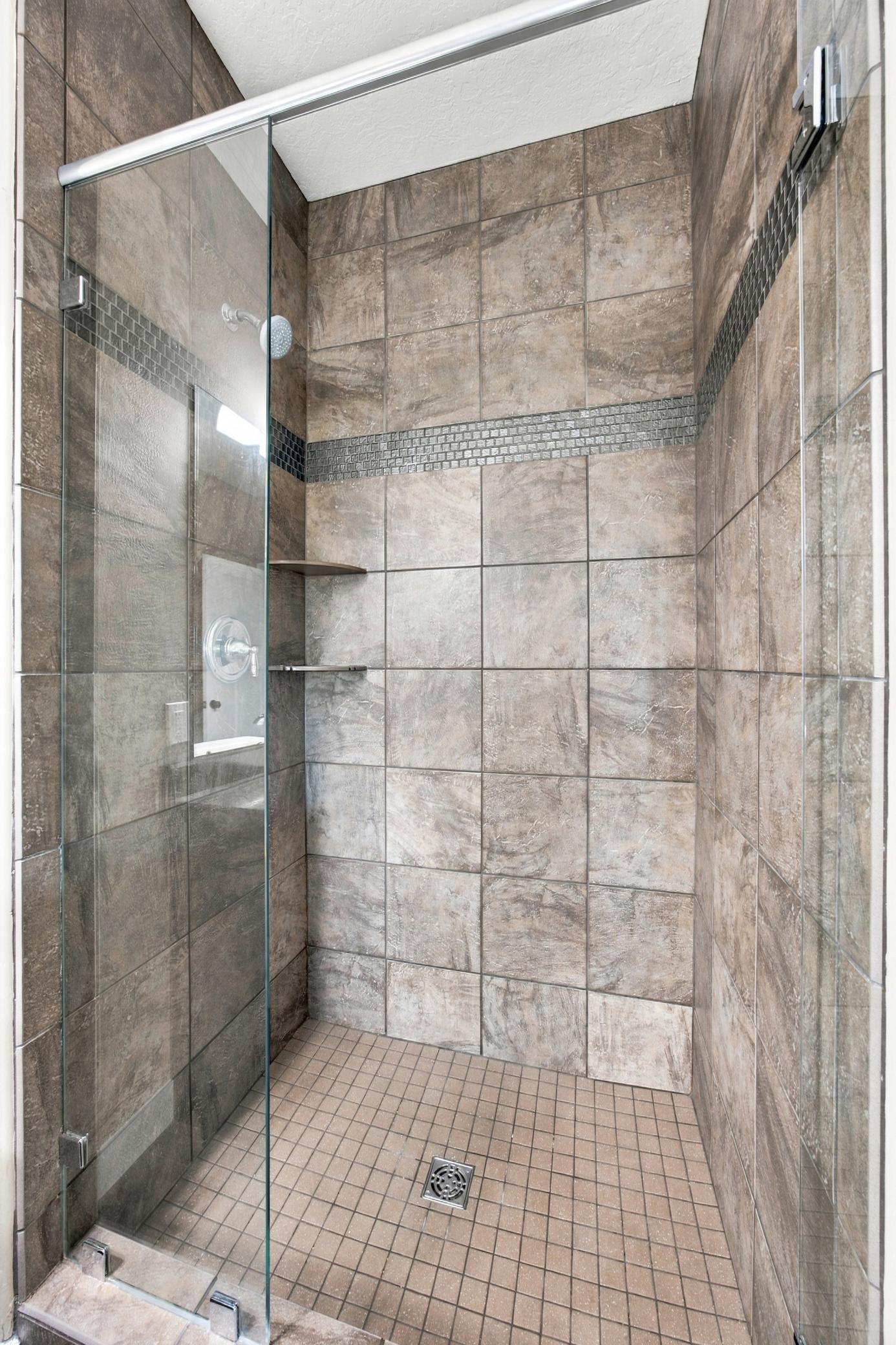 Tile Shower in Primary Bathroom
