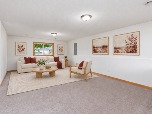 This image has been virtually staged with digitally added furniture and dÃ©cor. Refer to the unstaged photos and an in-person showing for the propertyâs actual condition.