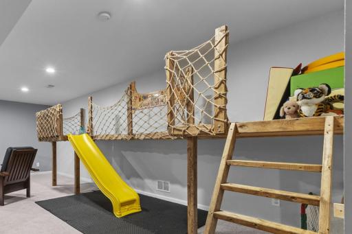 For those LONG winters, this built-in play structure provides hours of fun!