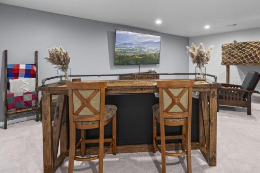 A currently open corner area could be utilized for a bar space in the future.