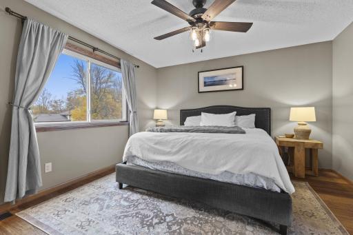 Upstairs, you'll find a total of three bedrooms, including the primary.