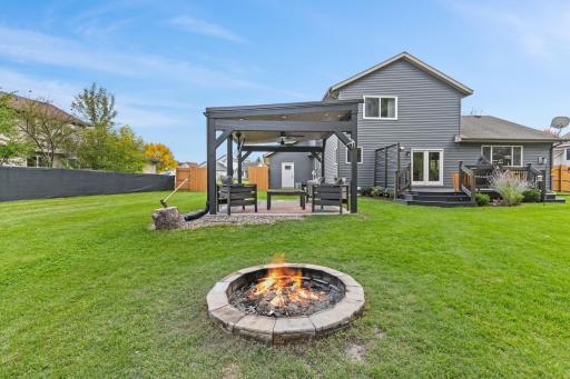 The bonfire pit is ready for these cool fall evenings!