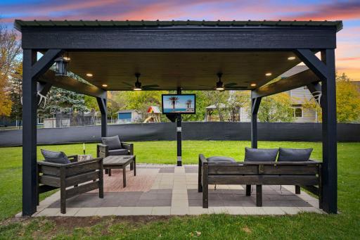 This entertainment pavilion is such a great outdoor space!