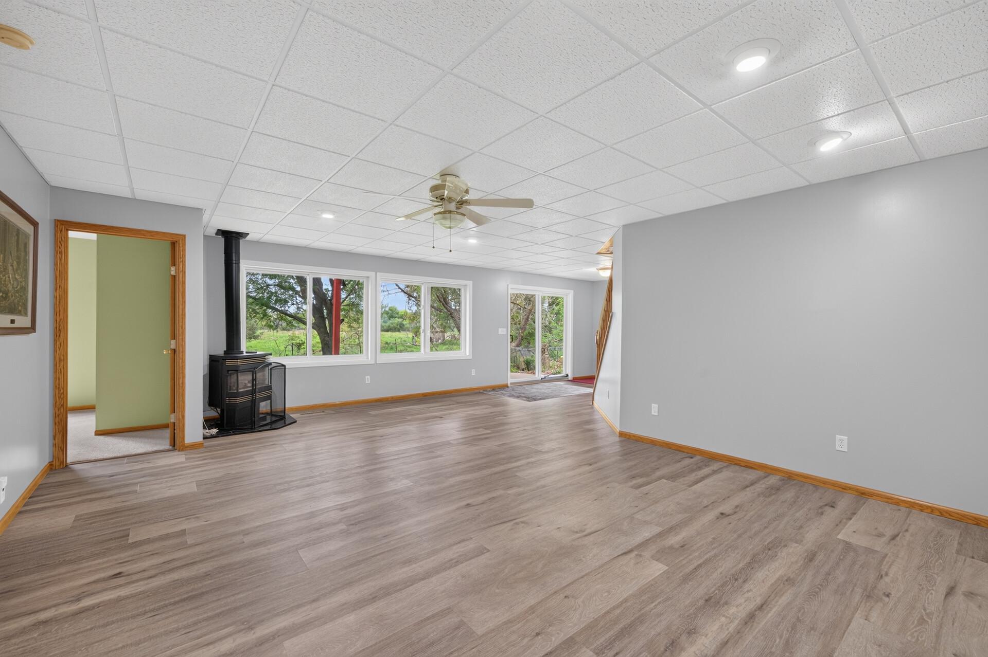 Lots of natural lighting from the two double wide Andersen glider windows plus the patio door.