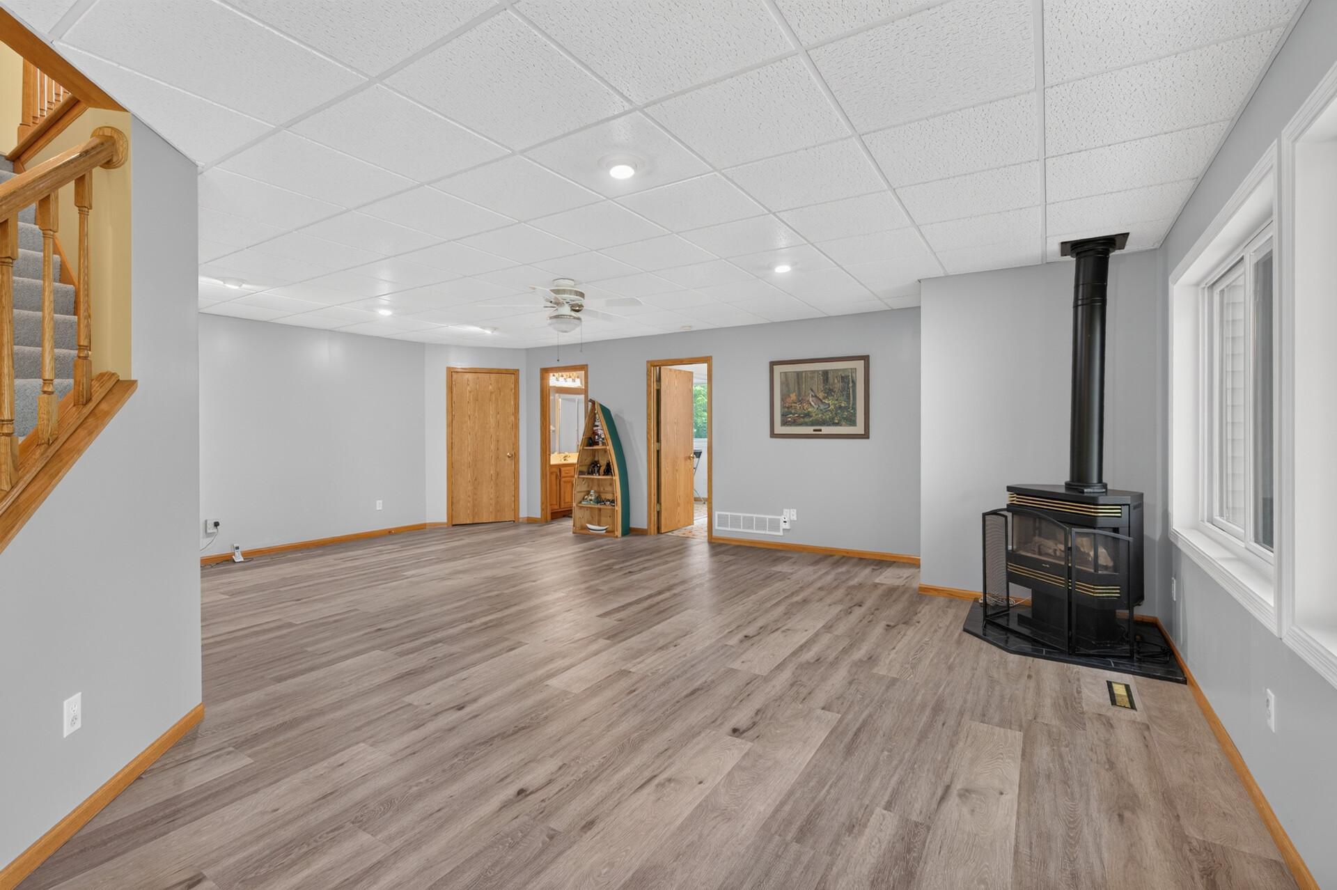 Enjoy a cozy winter evening in the family room with this Heat and Glow gas stove.