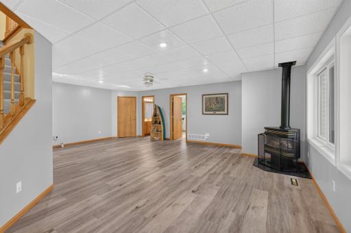 Enjoy a cozy winter evening in the family room with this Heat and Glow gas stove.
