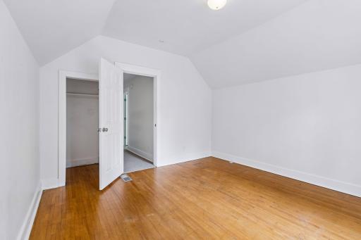 Unit 2: A nice size closet rounds out this first bedroom.