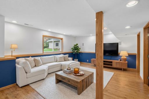 Lower level: family room (virtually staged)