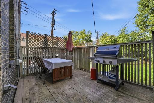 Secluded deck creates a charming outdoor escape
