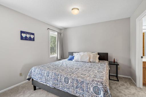 Second level primary bedroom can easily fit a king bed