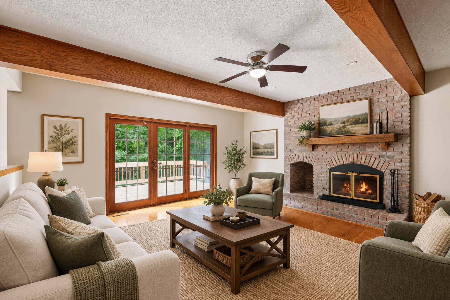 Virtually staged Family room