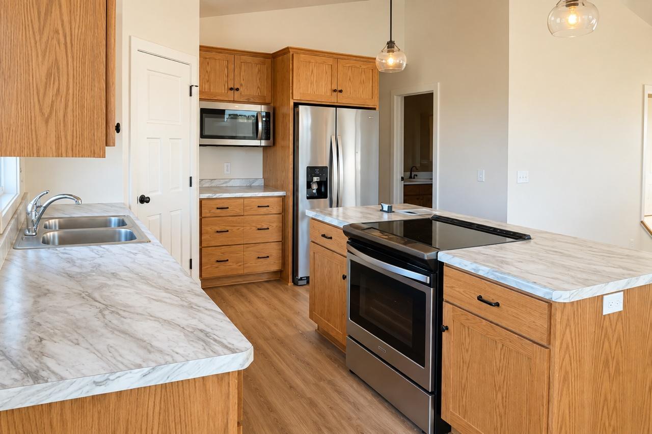 Warmm wood cabinets