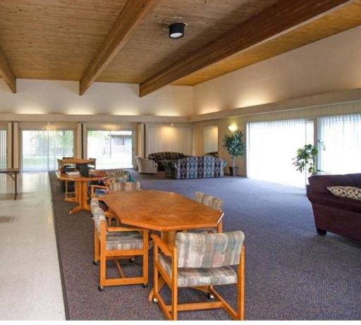 Spacious community room provides additional space for gatherings, entertaining and resident activities.